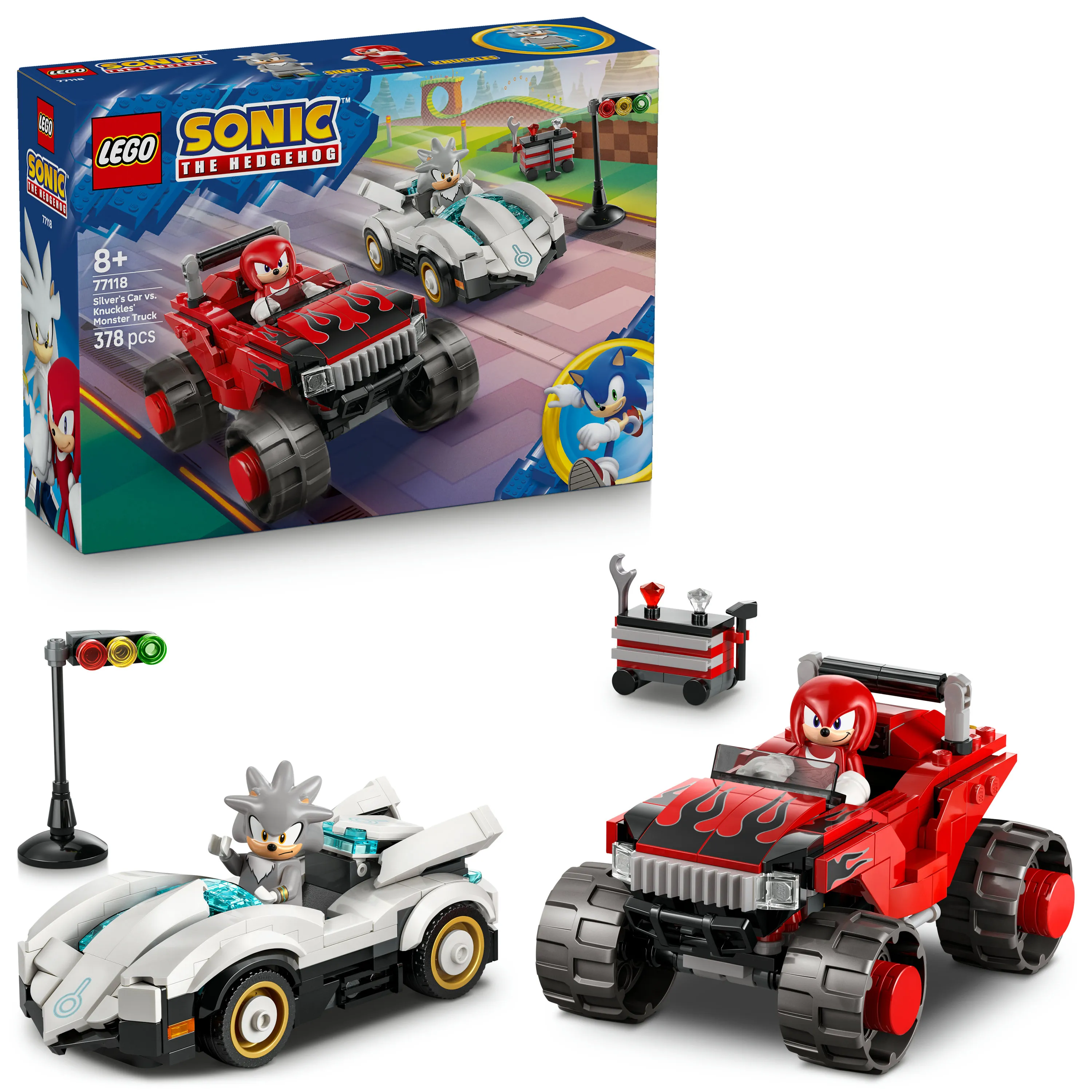 LEGO Sonic the Hedgehog Silverin auto vastaan Knucklesin monsteriauto 77118