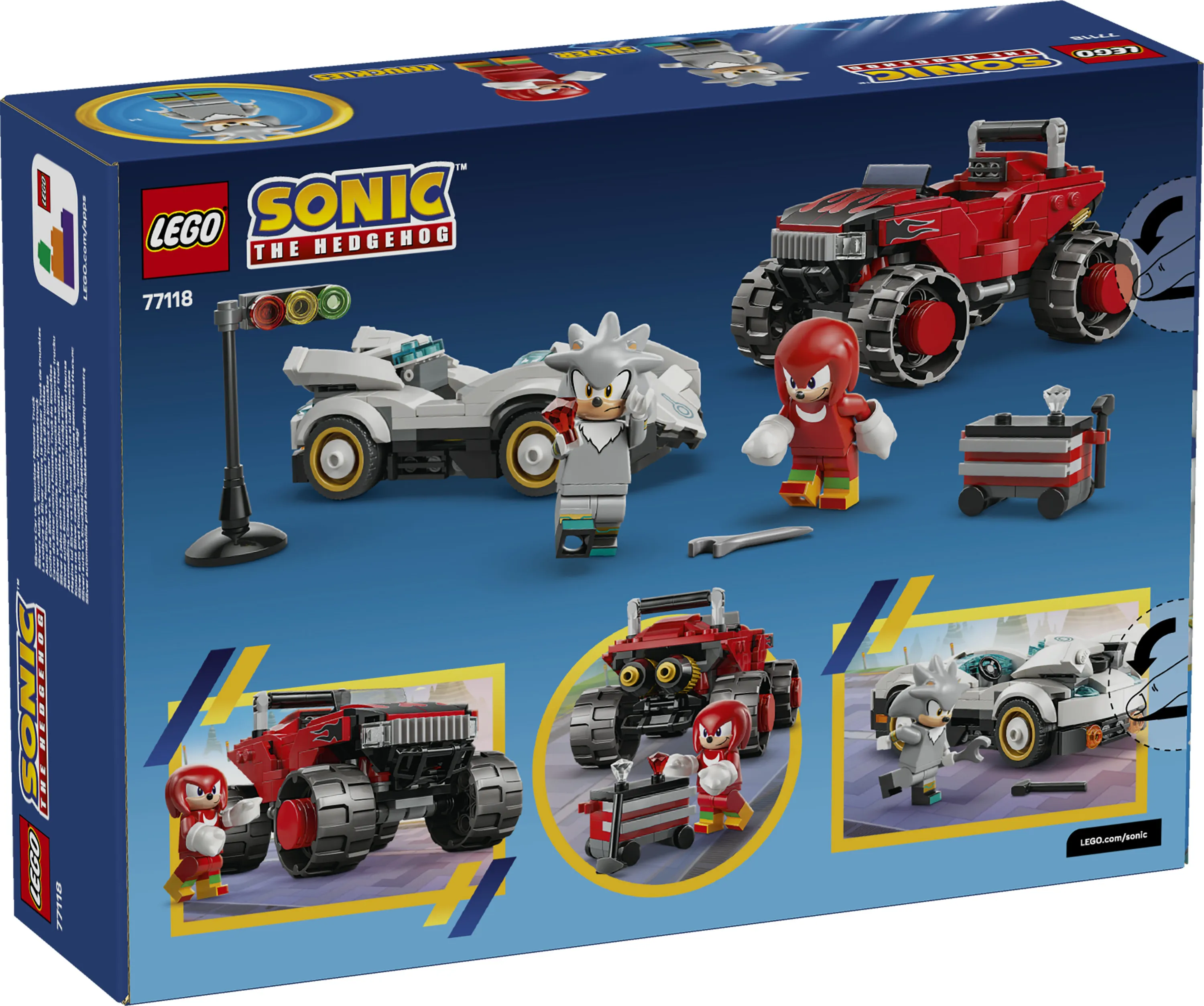 LEGO Sonic the Hedgehog Silverin auto vastaan Knucklesin monsteriauto 77118
