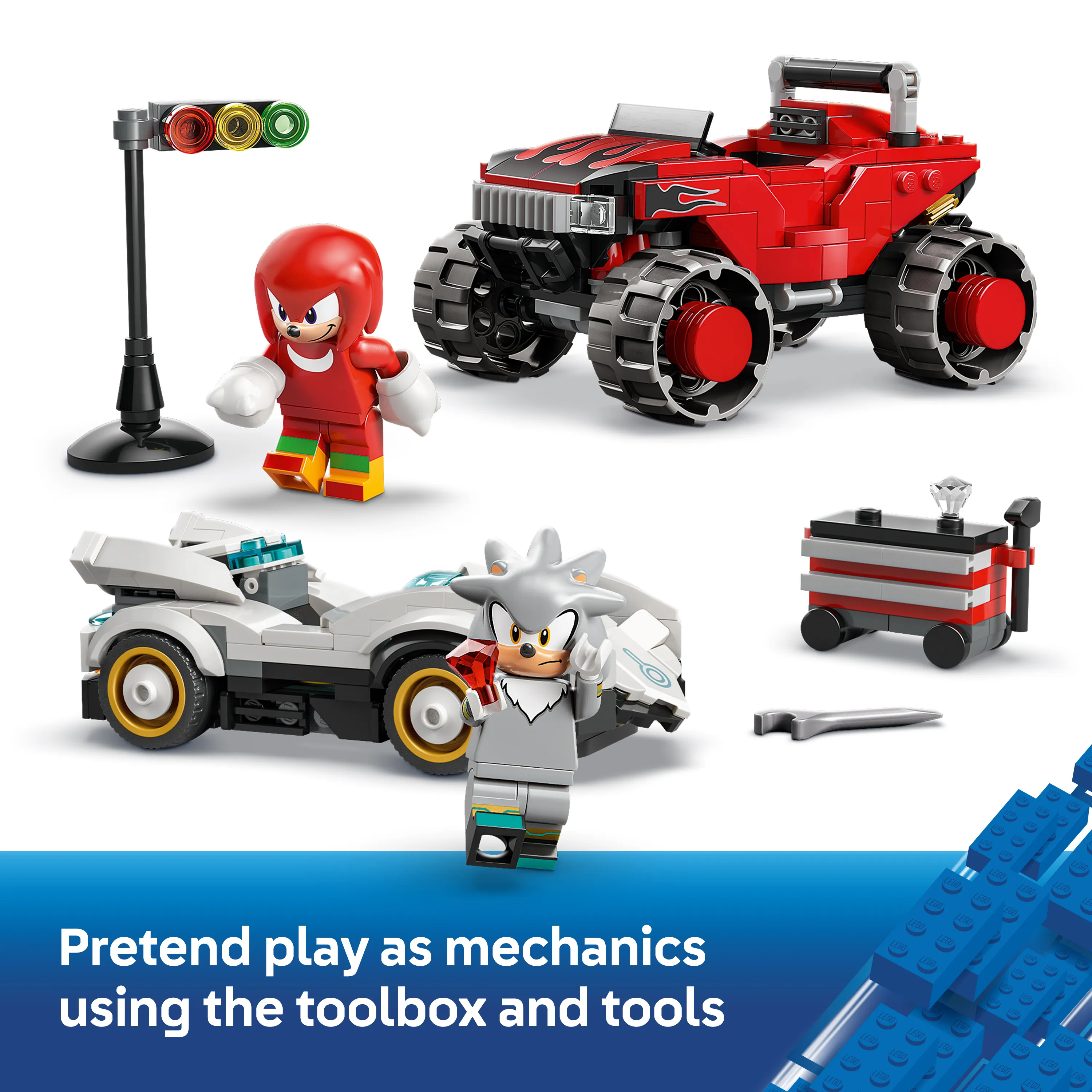 LEGO Sonic the Hedgehog Silverin auto vastaan Knucklesin monsteriauto 77118