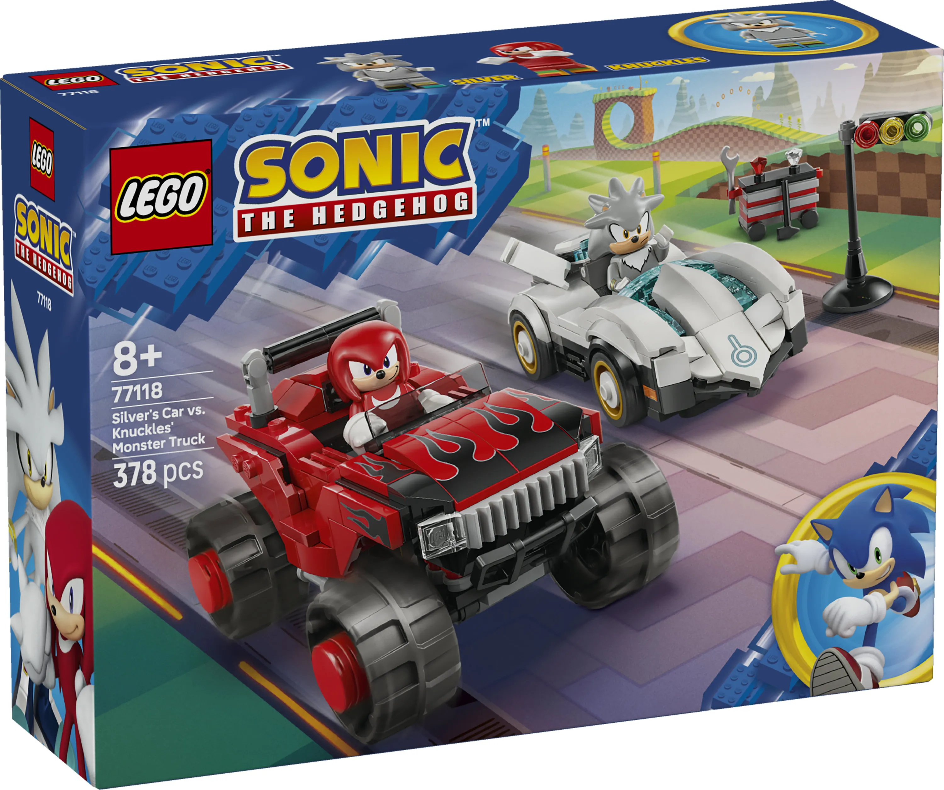 LEGO Sonic the Hedgehog Silverin auto vastaan Knucklesin monsteriauto 77118