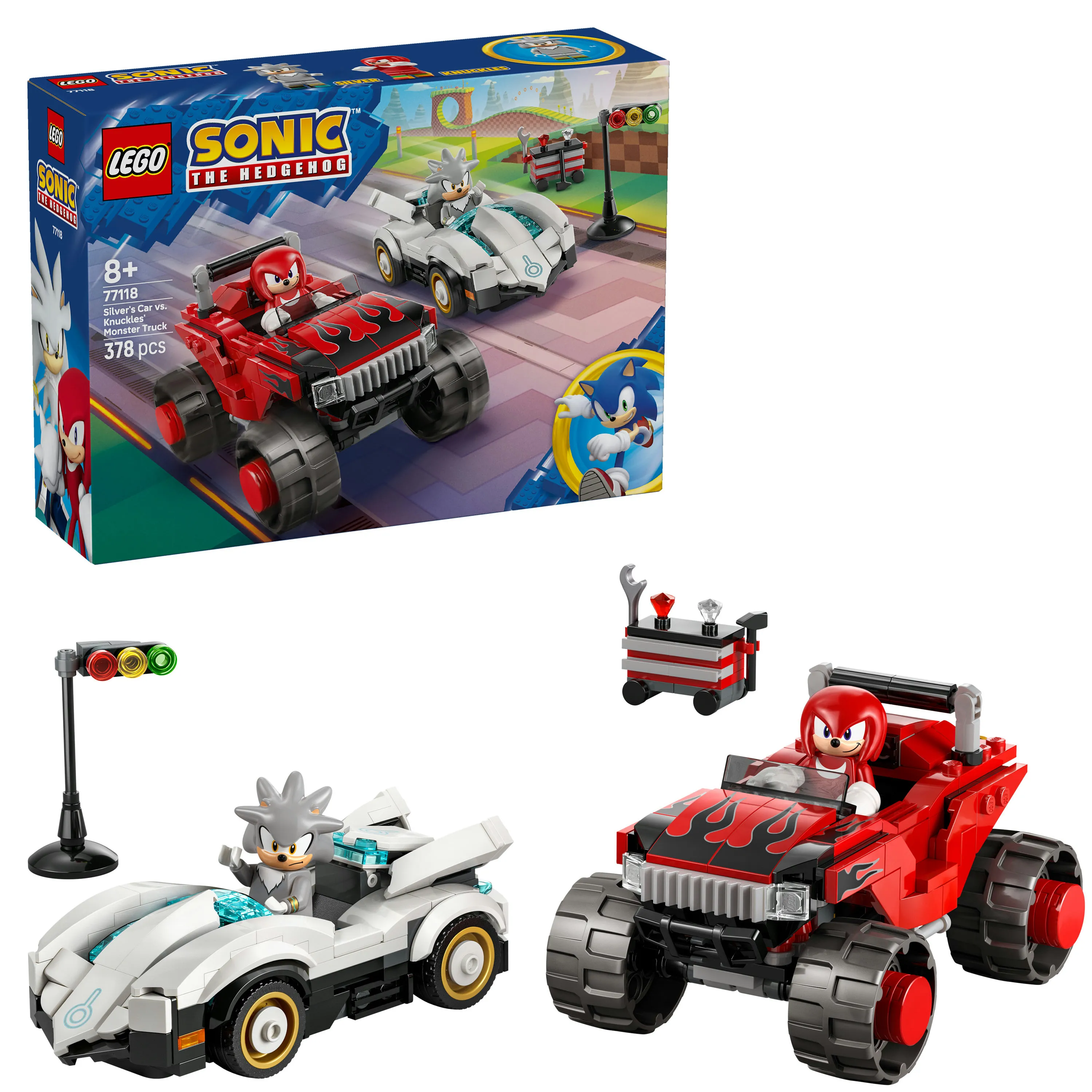 LEGO Sonic the Hedgehog Silverin auto vastaan Knucklesin monsteriauto 77118