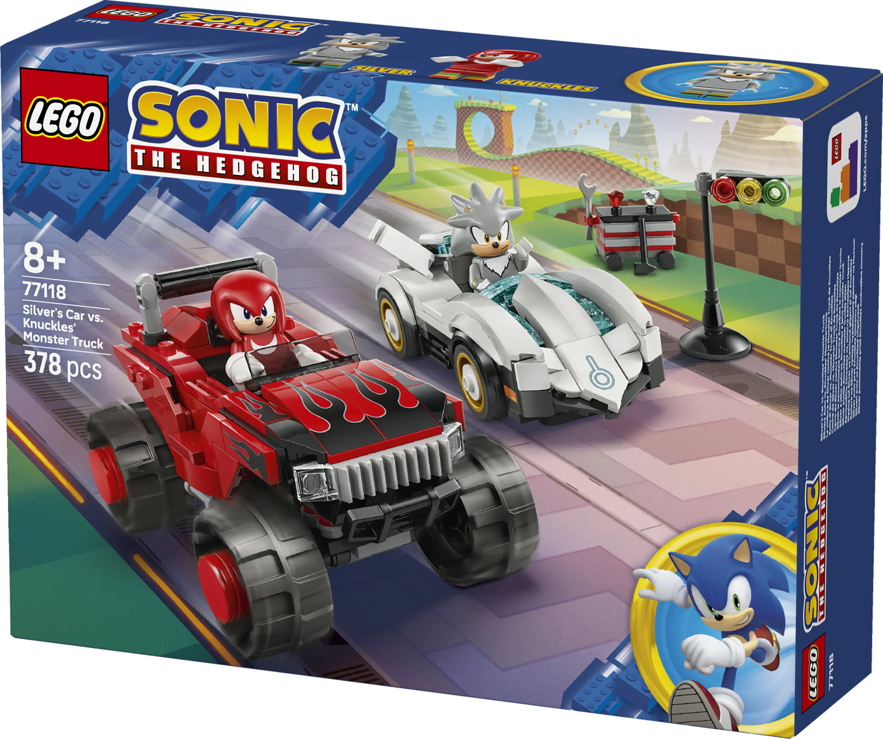 LEGO Sonic the Hedgehog Silverin auto vastaan Knucklesin monsteriauto 77118