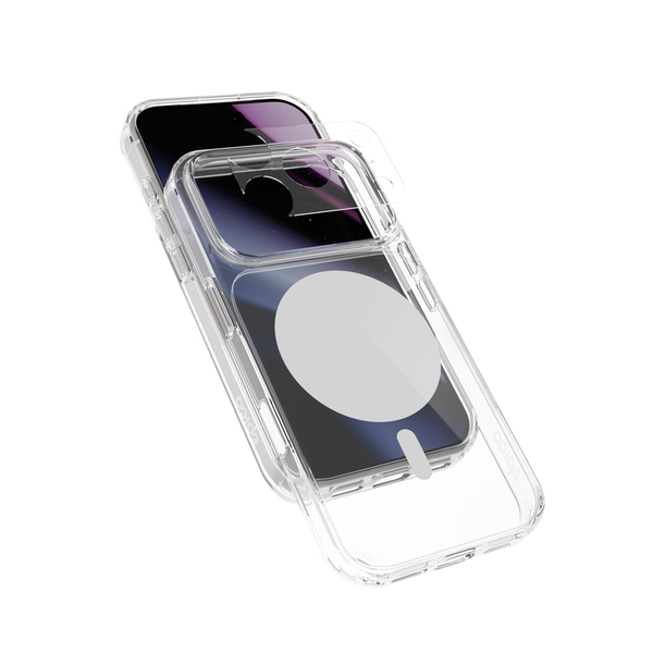 Epico Dot Mag+ Case | iPhone 17 Pro/18 Pro | Qi2  &  MagSafe Compatible | Grey | Crossbody Ready  &  Camera Island Protector