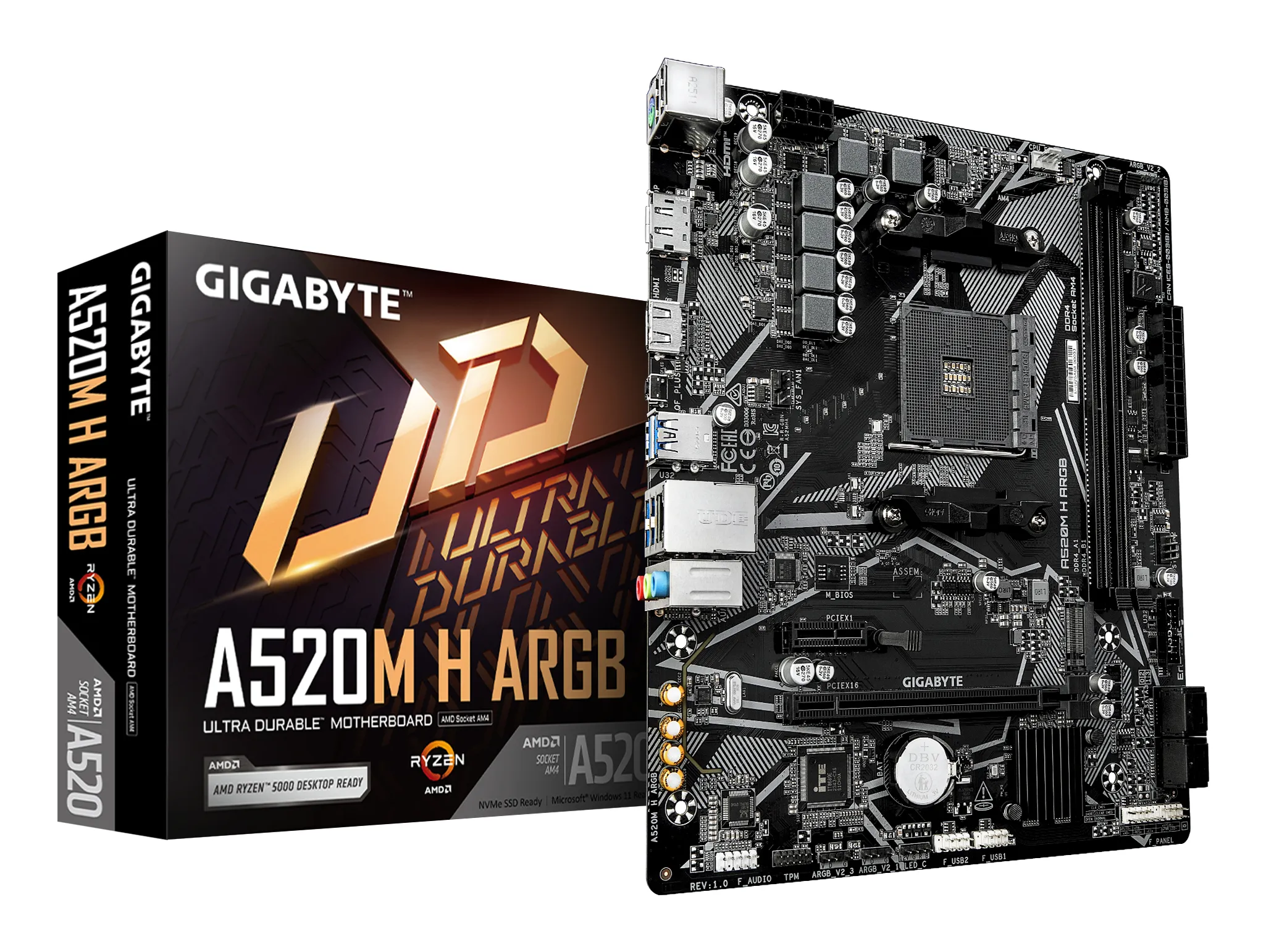 Gigabyte A520M H ARGB AM4 mATX -emolevy