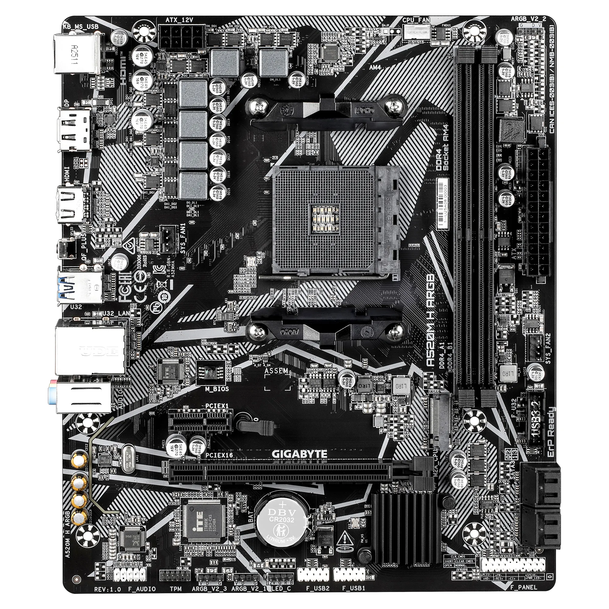 Gigabyte A520M H ARGB AM4 mATX -emolevy