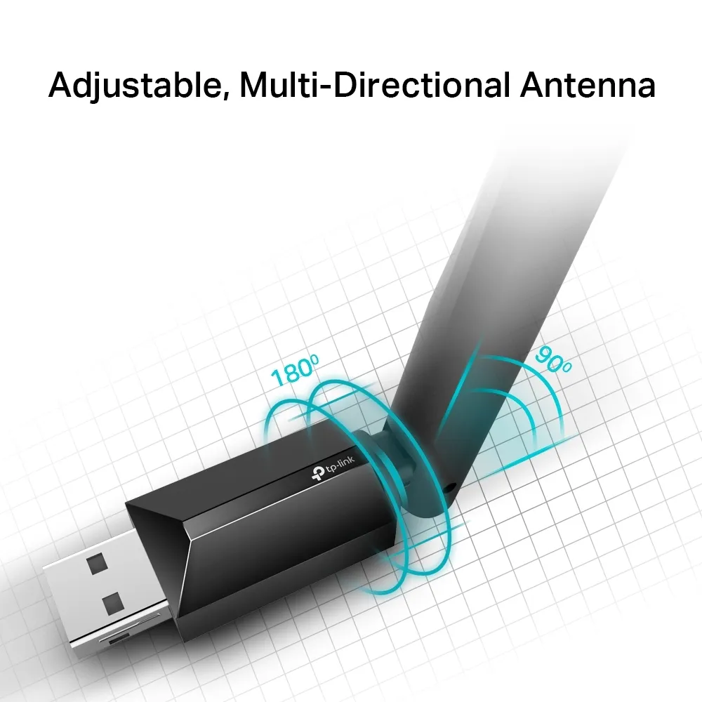 TP-Link AC600 High Gain Wi-Fi Dual Band USB Adapter,433Mbps at 5GHz + 200Mbps
