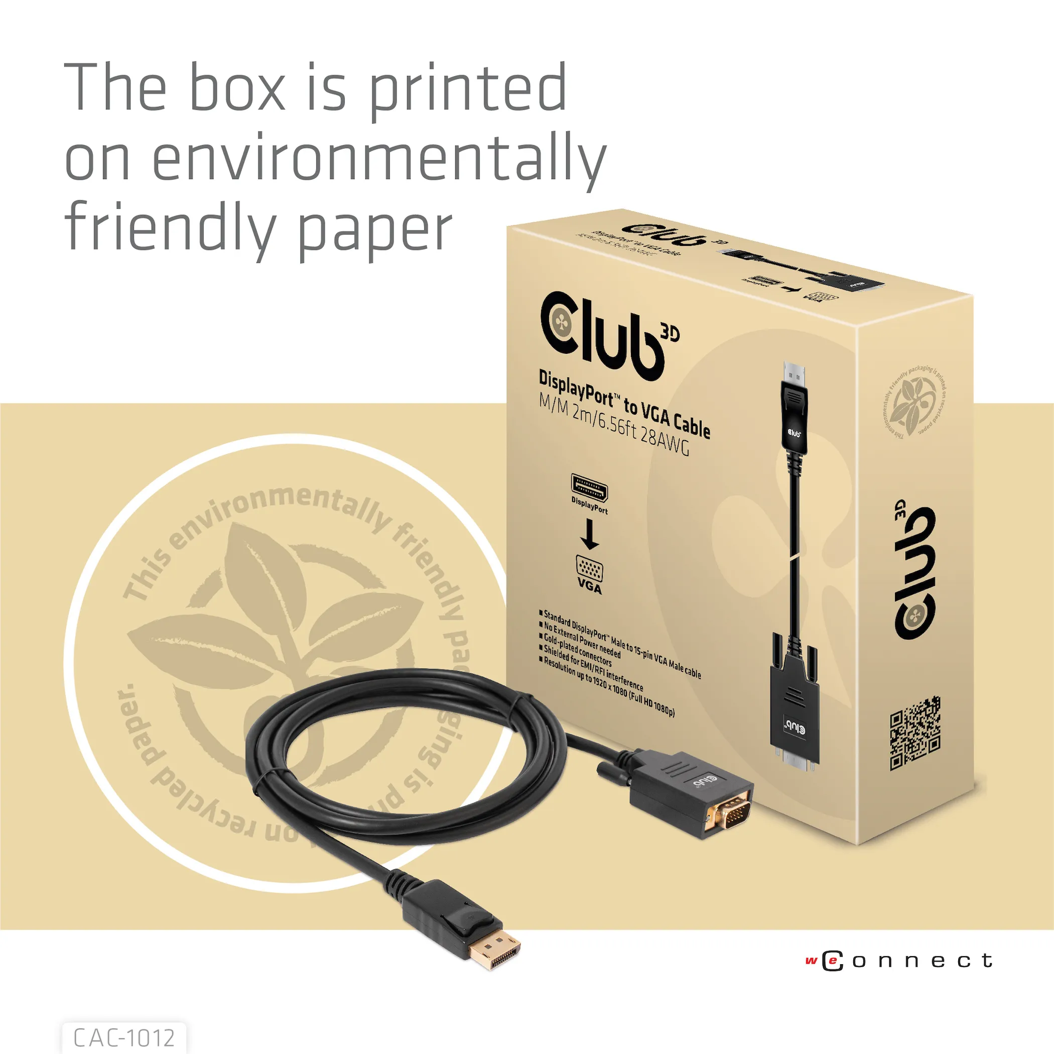 Club 3D DisplayPort - VGA - adapter, Black, 2m Club 3D DisplayPort - VGA - adapter, Black, 2m