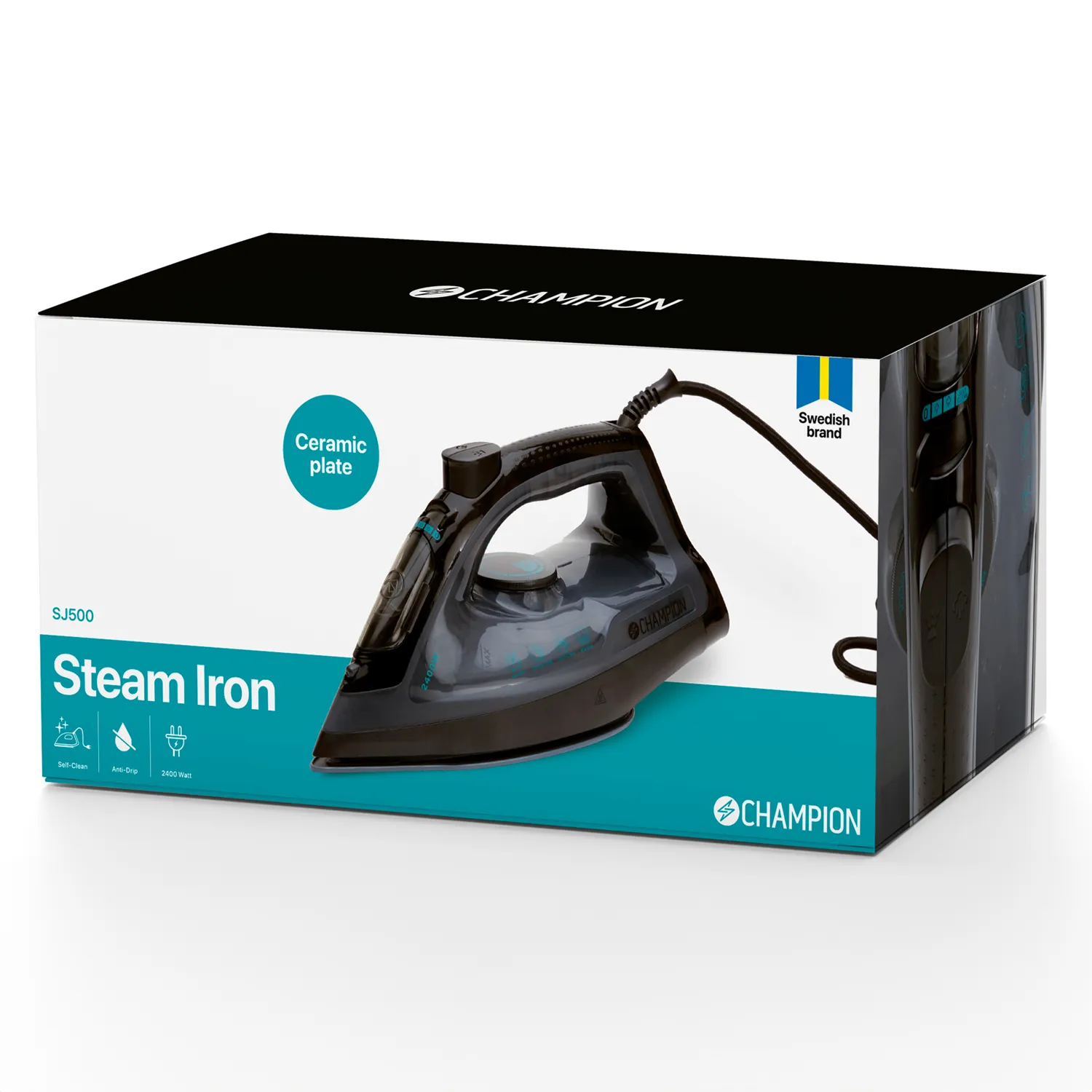 Champion Ceramic 2400W SJ500 - steam iron, black