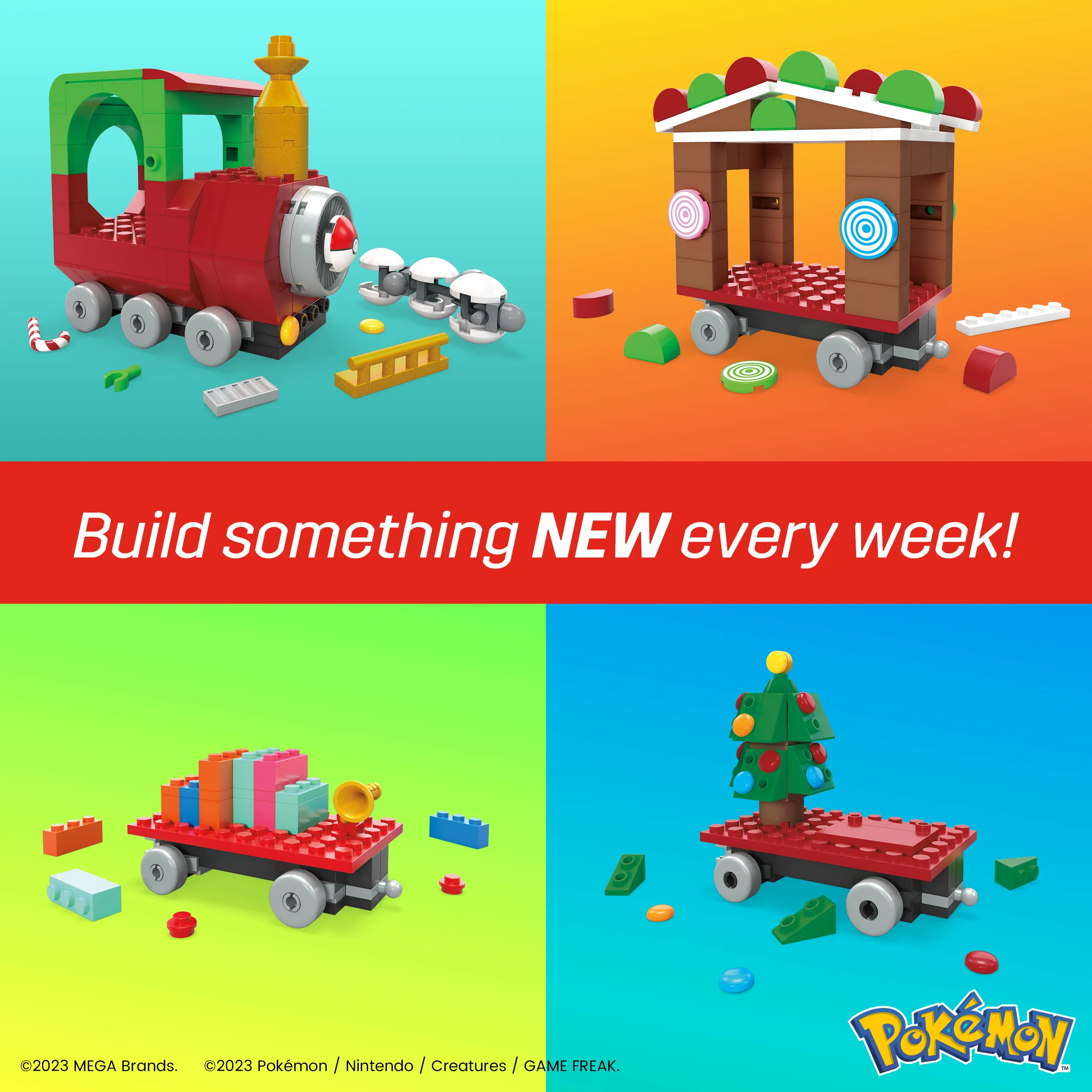 Mattel MEGA Pok&eacute;mon Holiday Train Construction Toy