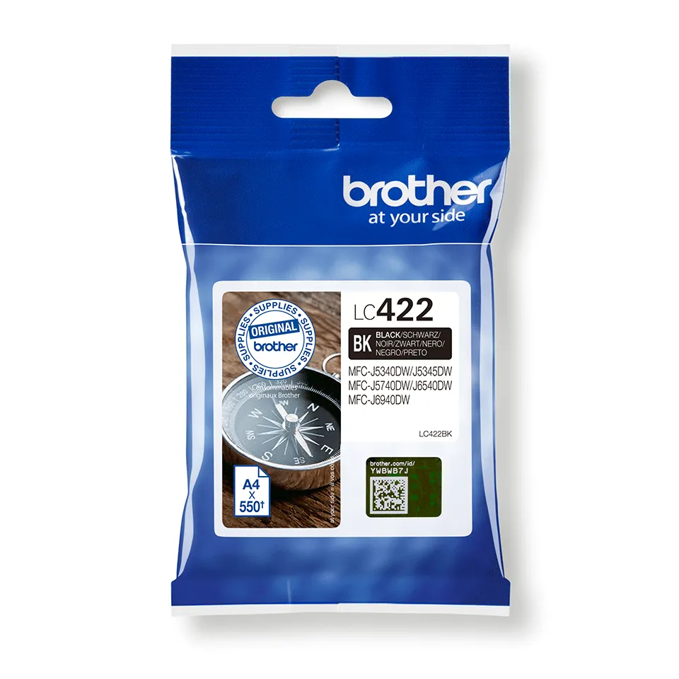 Brother LC422BK ink cartridge, Black Brother LC422BK ink cartridge, Black