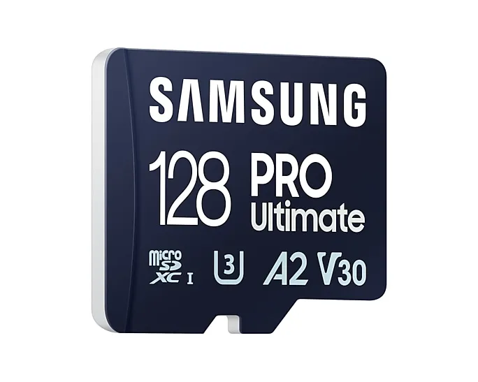 Samsung Pro Ultimate 128GB microSDXC UHS-I U3 V30 A2 card with USB adapter, Blue