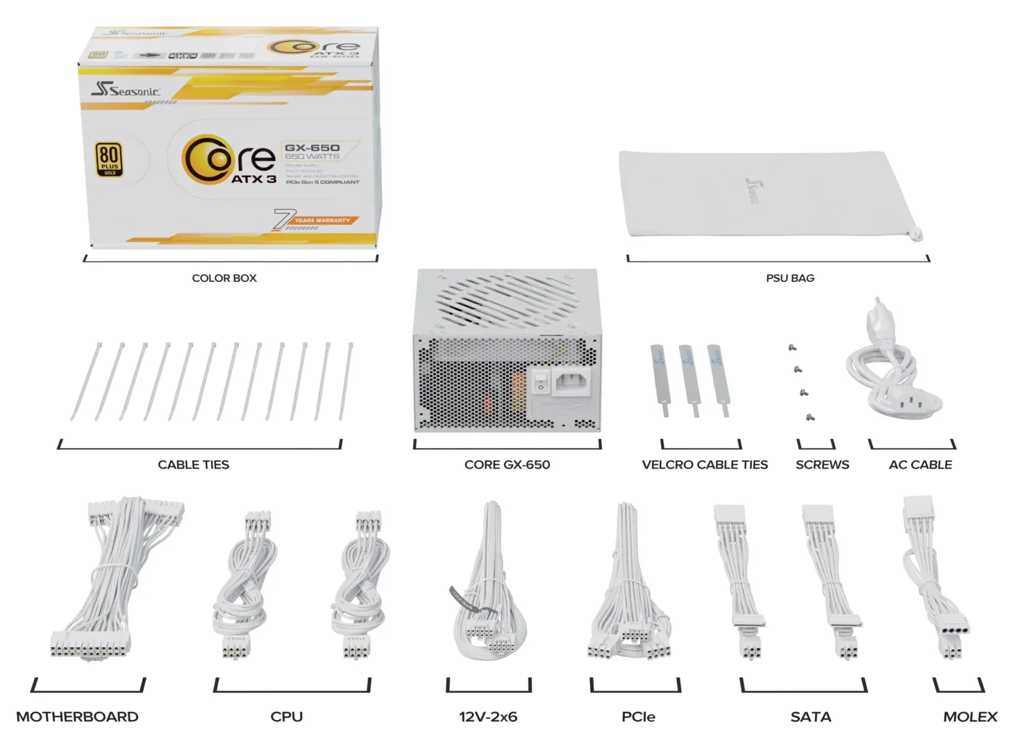 Seasonic Core GX 650 650W - PSU, 80 Plus Gold