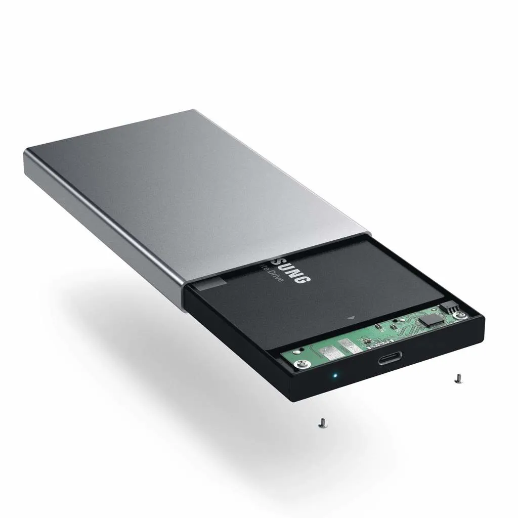 Satechi USB Type-C h&aring;rddiskh&ouml;lje f&ouml;r HDD/SSD - Space Gray