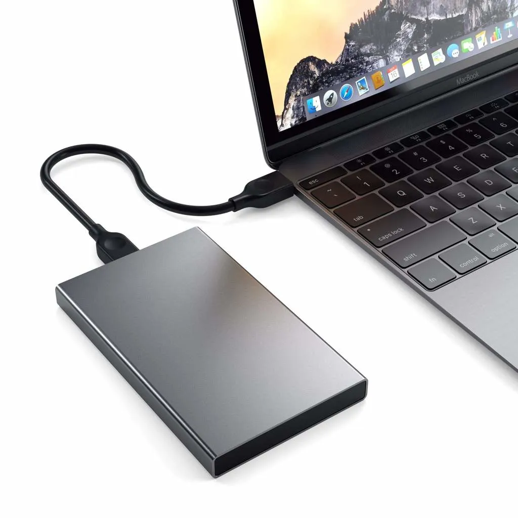 Satechi USB Type-C h&aring;rddiskh&ouml;lje f&ouml;r HDD/SSD - Space Gray