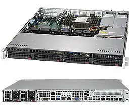 Supermicro SuperServer 5019P-MTR - Palvelin - telineasennettava - 1U - 1-tie - RAM 0 GB - SATA - pikavaihto 3.5" - ei kiintolevyä - AST2500 - GigE, 10 GigE - ei