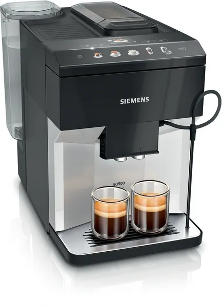 Siemens EQ.500 Classic TP511D01 -t&auml;ysautomaattinen espressokone, metallinhohtoinen hopea