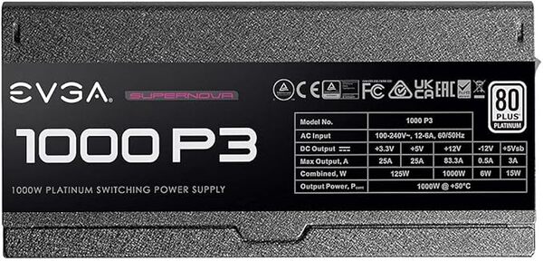 EVGA 1000W SuperNOVA 1000 P3 Fully Modular (80+Platinum)