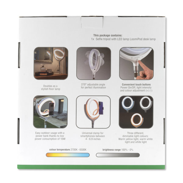 Selfie Ring Light LoomiPod Desk Lamp white