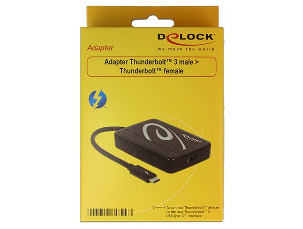 DeLOCK sovitin Thunderbolt 3 - Thunderbolt 2, 20Gbps, musta
