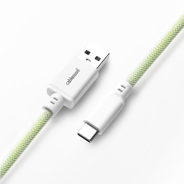 CableMod Classic Coiled Keyboard Cable, USB A -&gt; USB Type C, 150cm, Lime sorbet