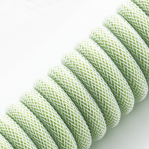 CableMod Classic Coiled Keyboard Cable, USB A -&gt; USB Type C, 150cm, Lime sorbet