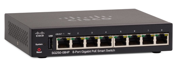 Cisco SG250-08HP 8P Gigabit PoE - Switch