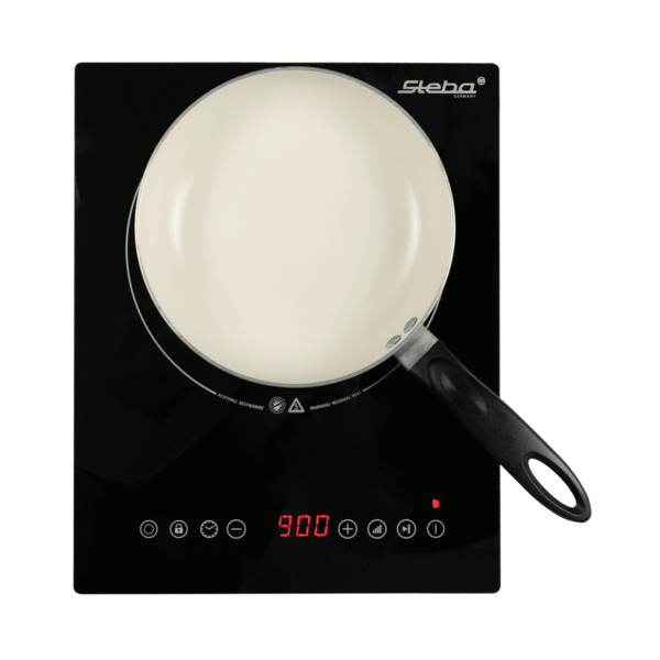 STEBA HK 30 Frist&aring;ende glaskeramisk elektrisk kokplatta, 2 kokzoner, Svart / Rostfritt st&aring;l