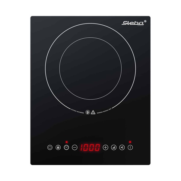 STEBA HK 30 Freestanding Electric Glass-Ceramic Hot Plate, 2 zones, Black / Stainless steel