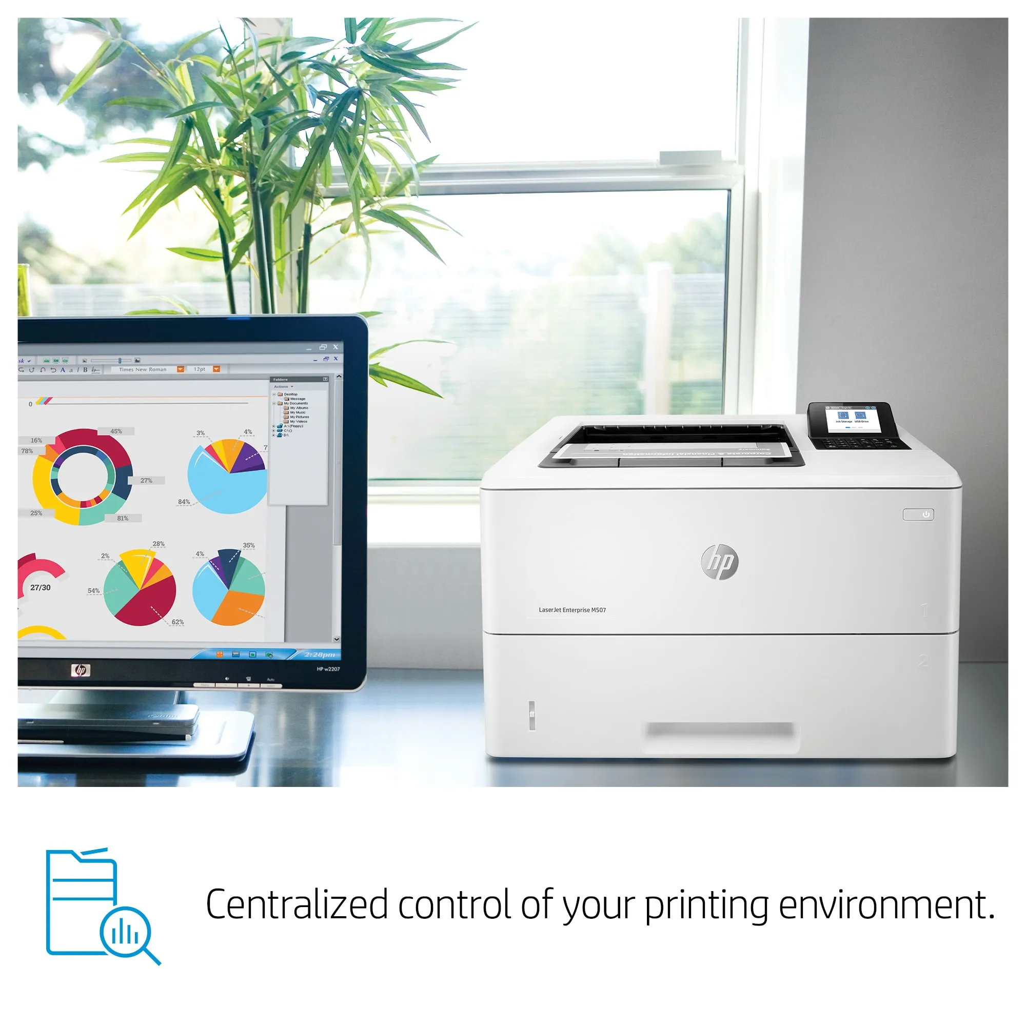HP LaserJet Enterprise M507dn Duplex, LAN/A4 - mono laser printer