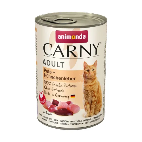 Animonda Carny Turkey with Chicken Liver, Wet food for cats, Adult, 400g