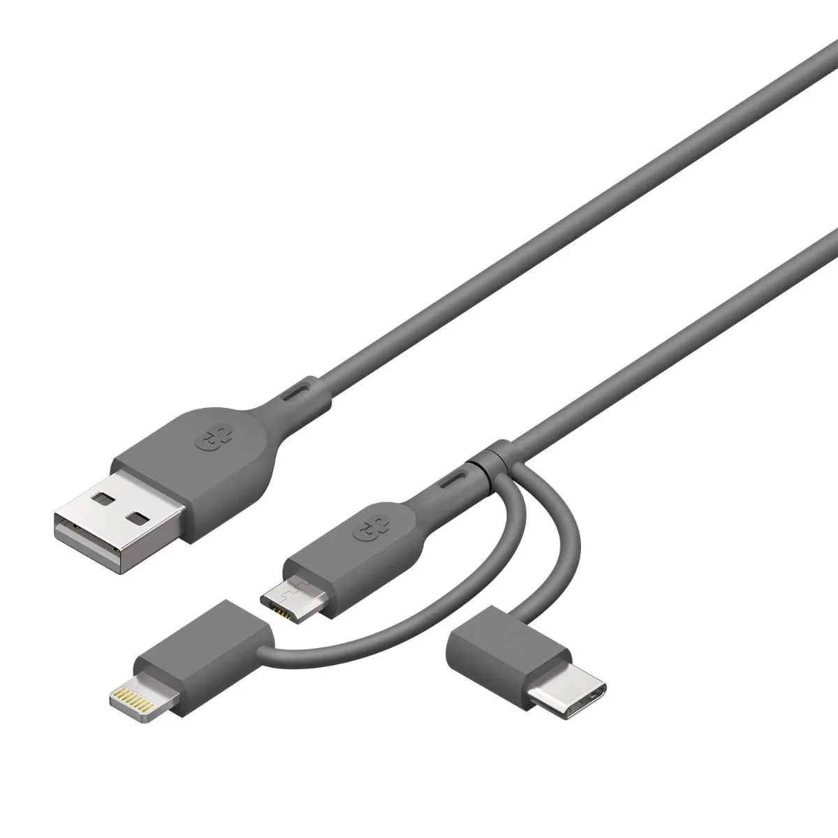 GP Cable USB-A to USB-C 3-in-1 Micro-USB + Lightning CY1N 1m