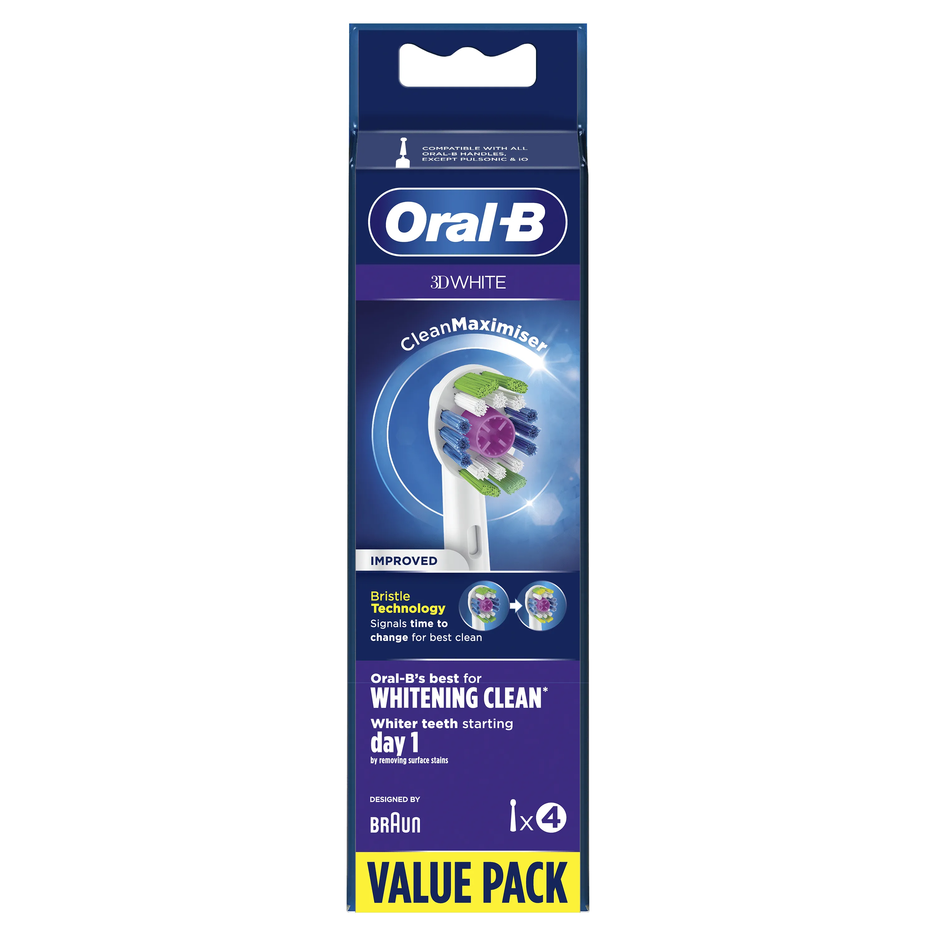 Oral-B 3D White - borsthuvuden, 4 st