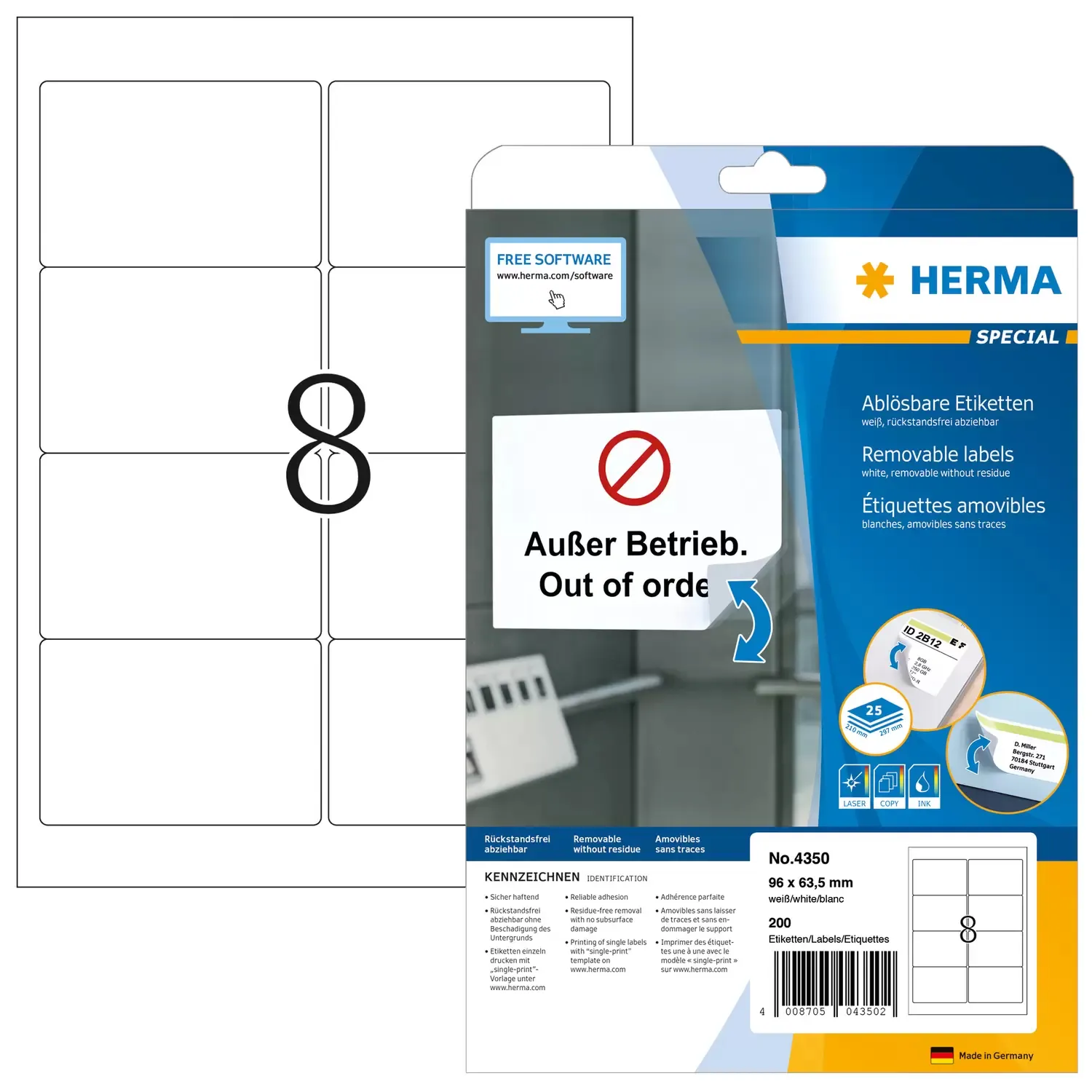 Herma label removable 96x63,5 (200)