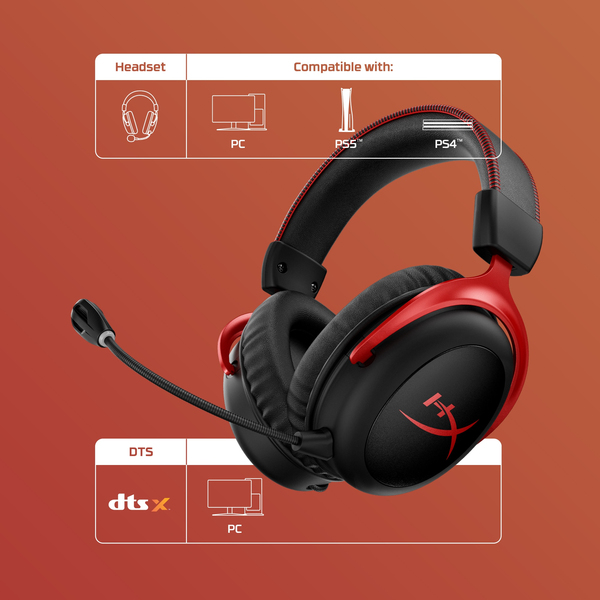 HyperX Cloud II Wireless -langattomat pelikuulokkeet mikrofonilla