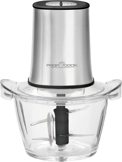 PROFICOOK 501150 Food Chopper, 400 W, 1 L, Stainless steel/Glass