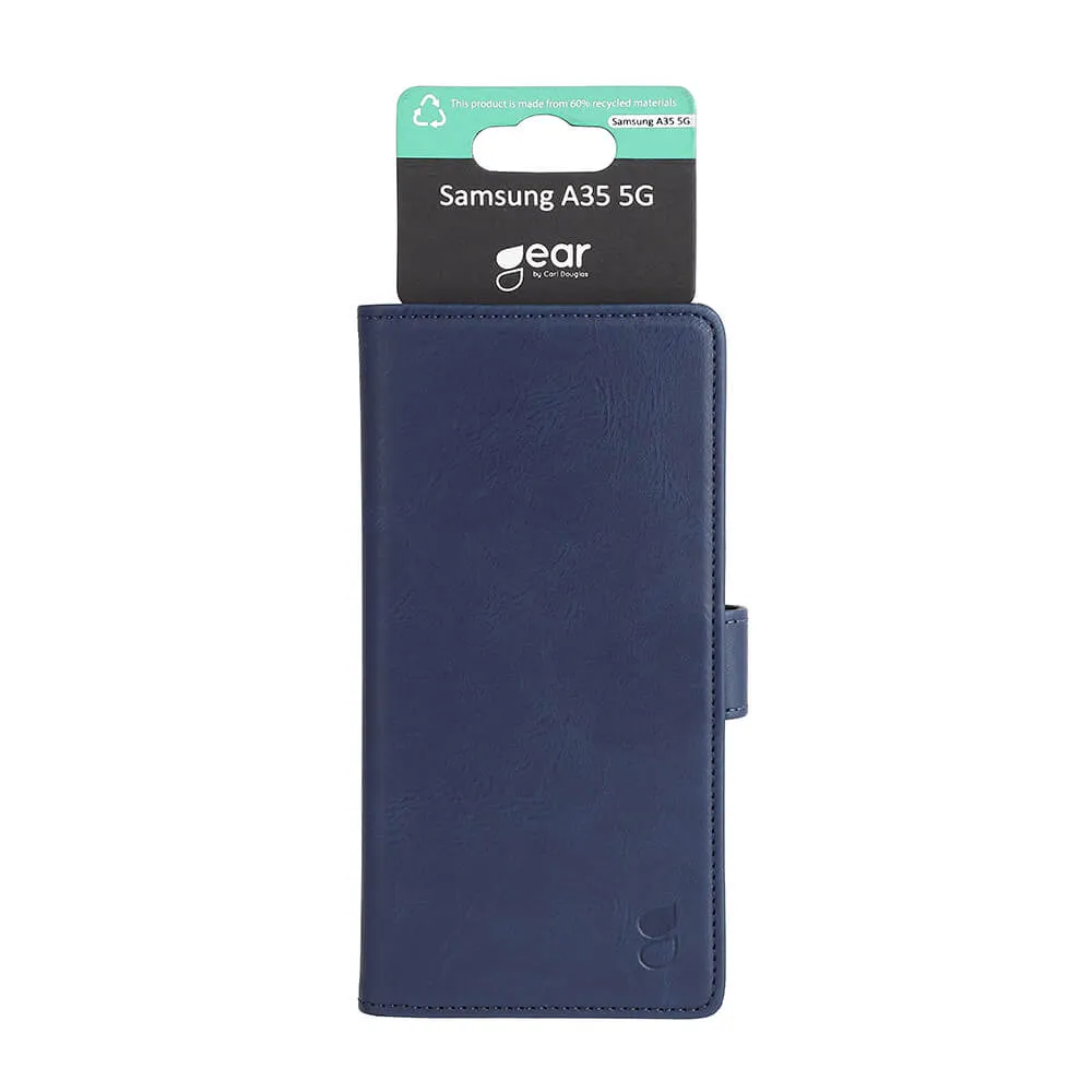 GEAR Wallet, Galaxy A35 -lompakkokotelo, Sininen