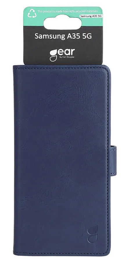 GEAR Wallet, Galaxy A35 -lompakkokotelo, Sininen