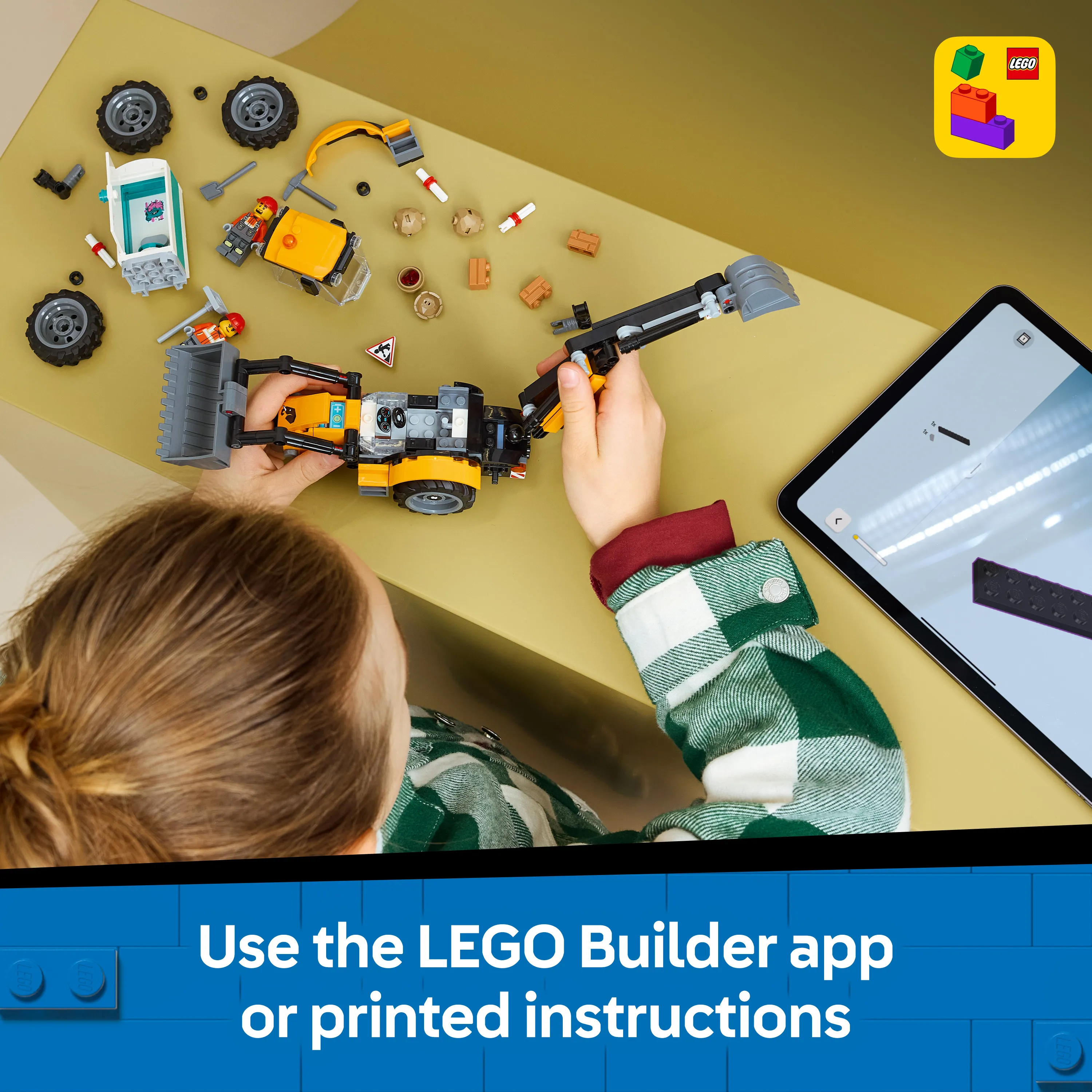 LEGO City Yellow Backhoe Loader 60480