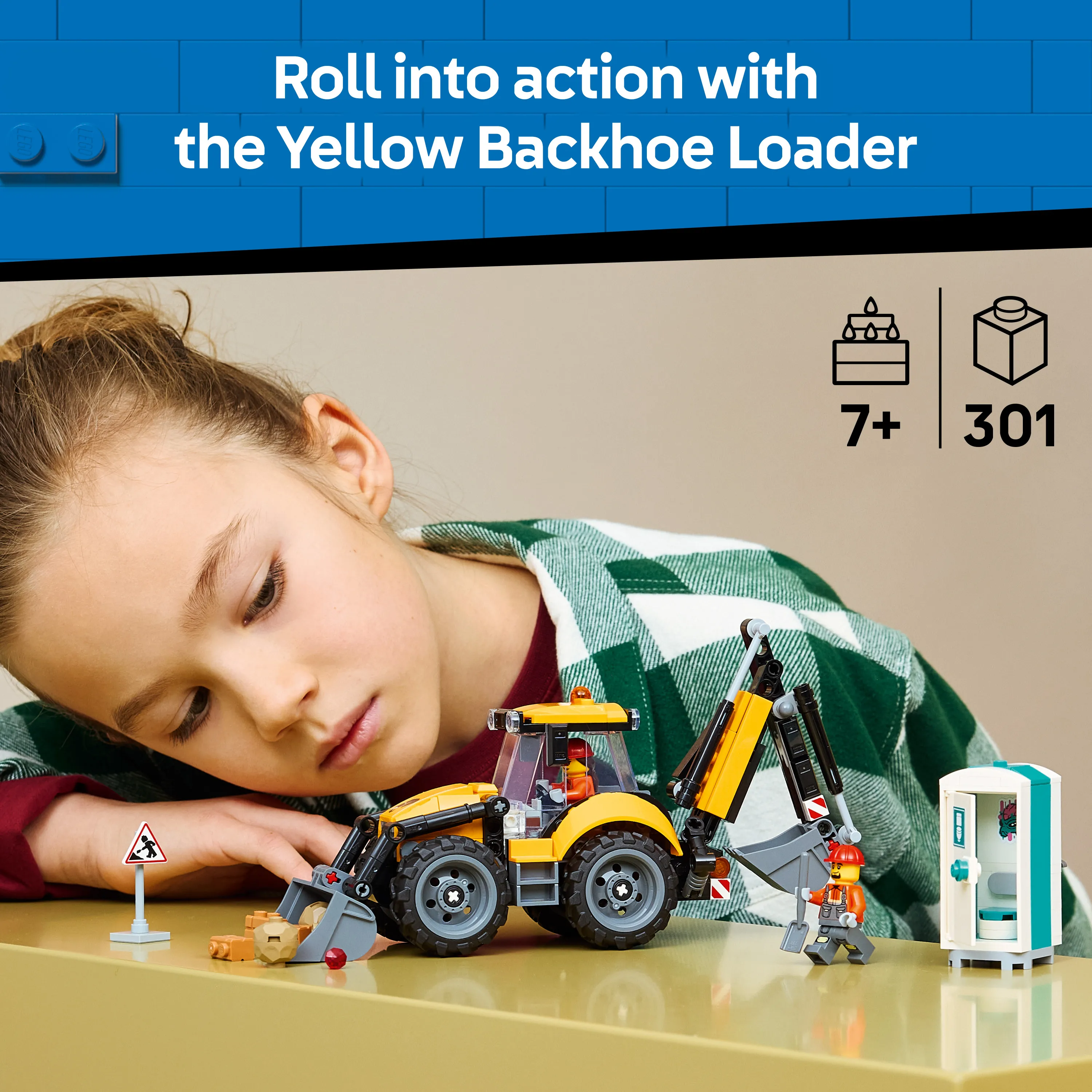 LEGO City Yellow Backhoe Loader 60480