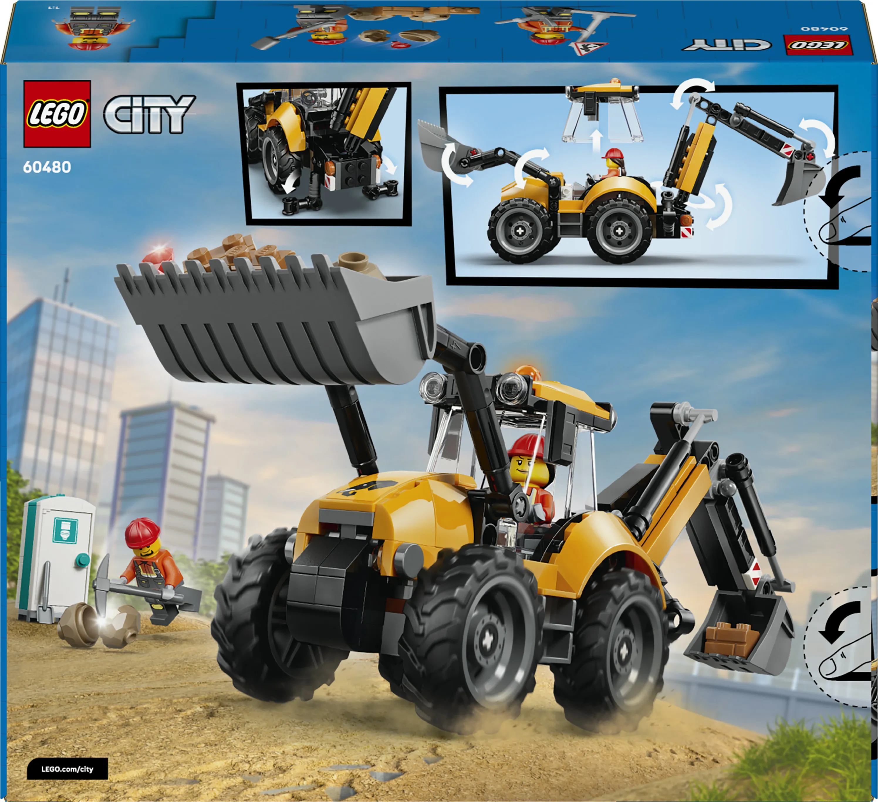 LEGO City Yellow Backhoe Loader 60480