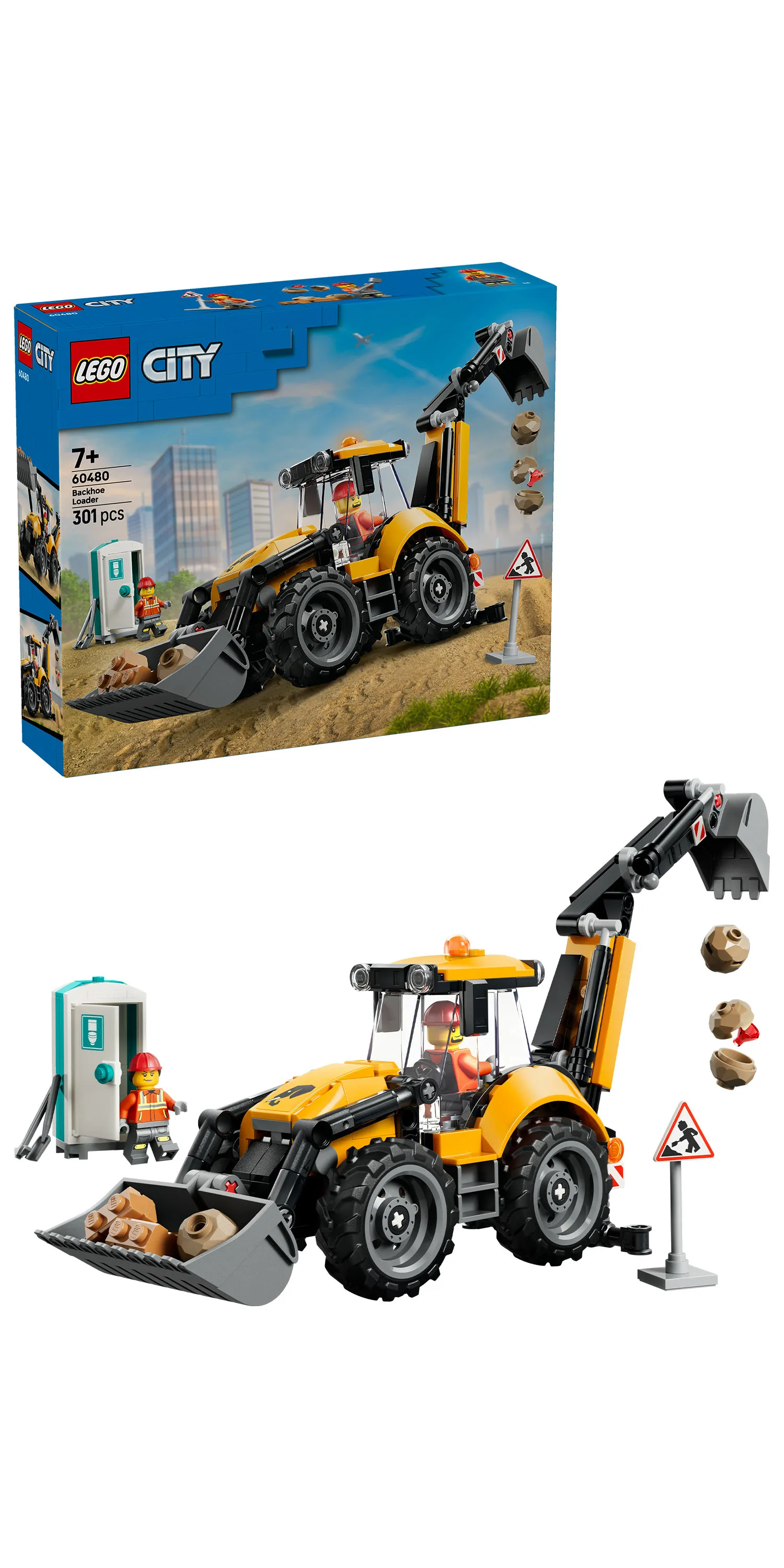 LEGO City Yellow Backhoe Loader 60480