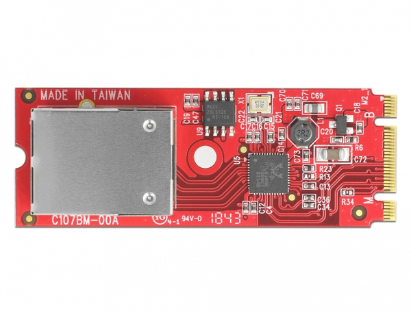 M.2 Converter Key B+M to 1 x RJ45 Gigabit LAN port horizontal