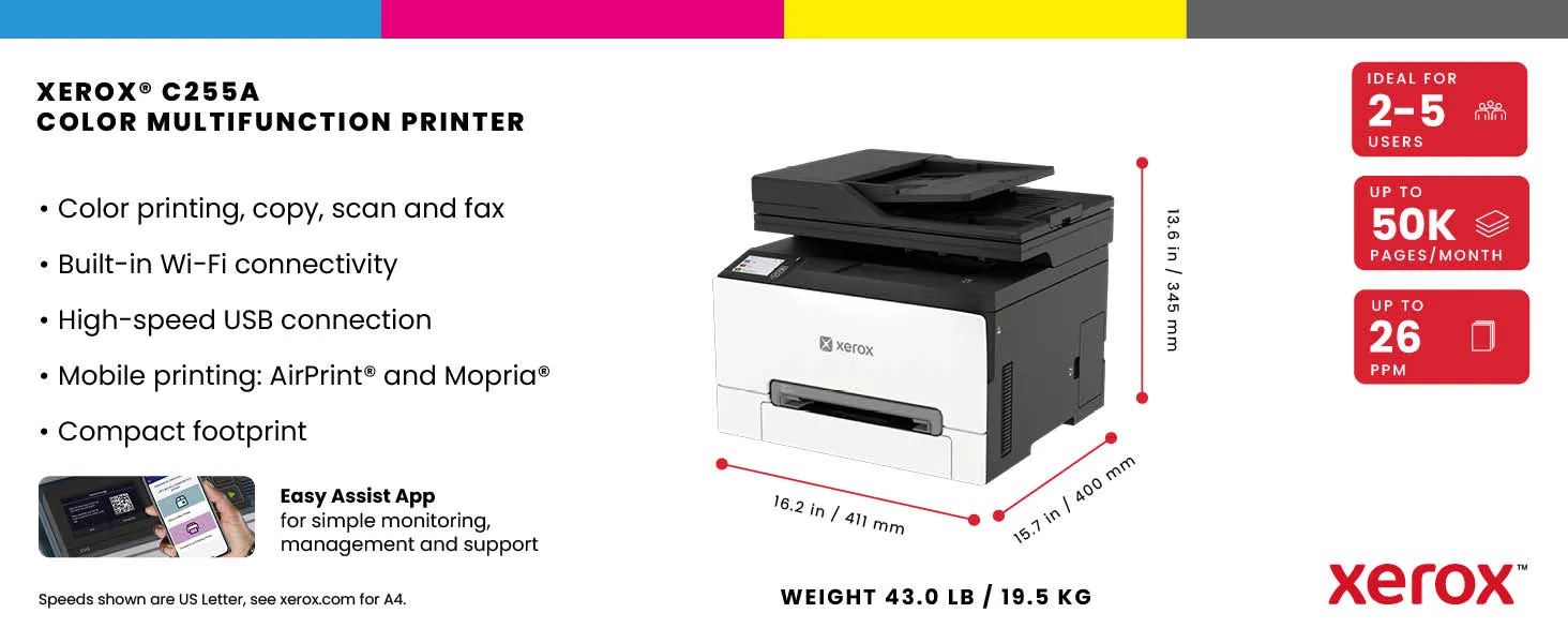 C255 A4 25ppm Wireless Duplex Copy/Print