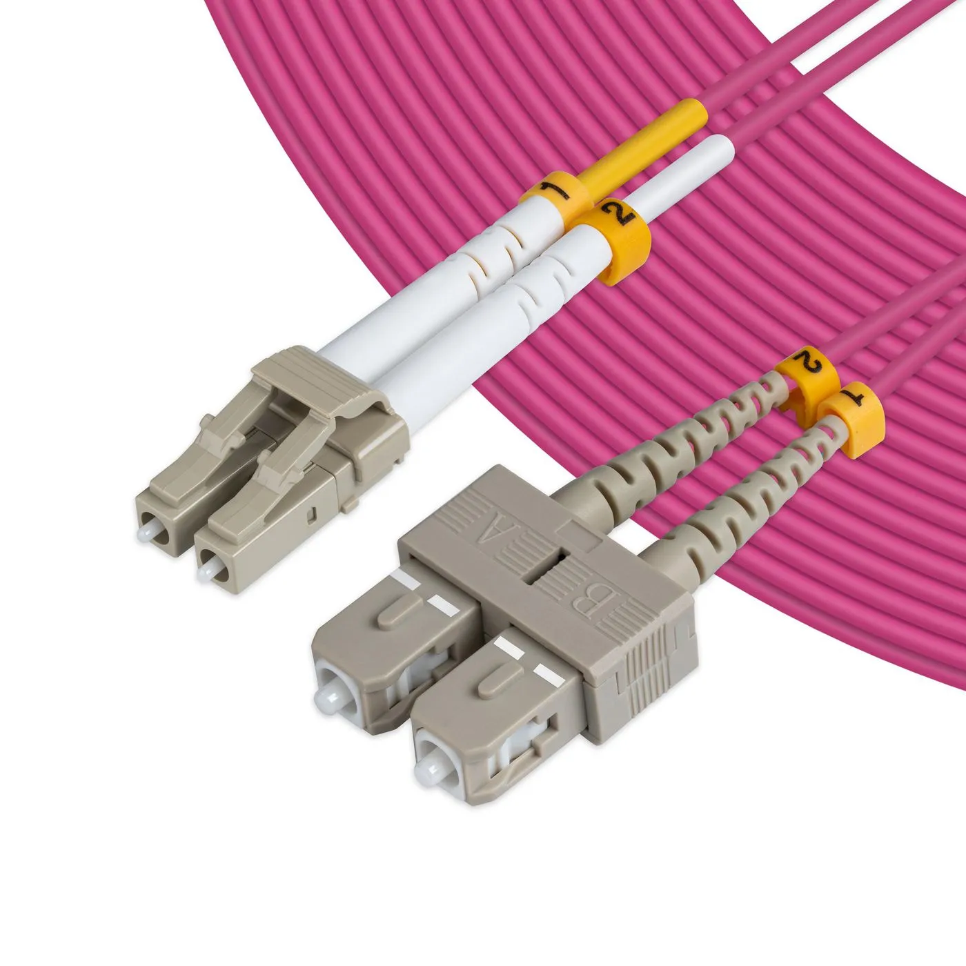 MicroConnect OM4, LSZH, LC-SC, 6m Fiber Optic Cable, Violet