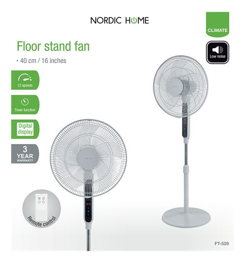 Nordic Home FT-529, 40cm - floor fan, white