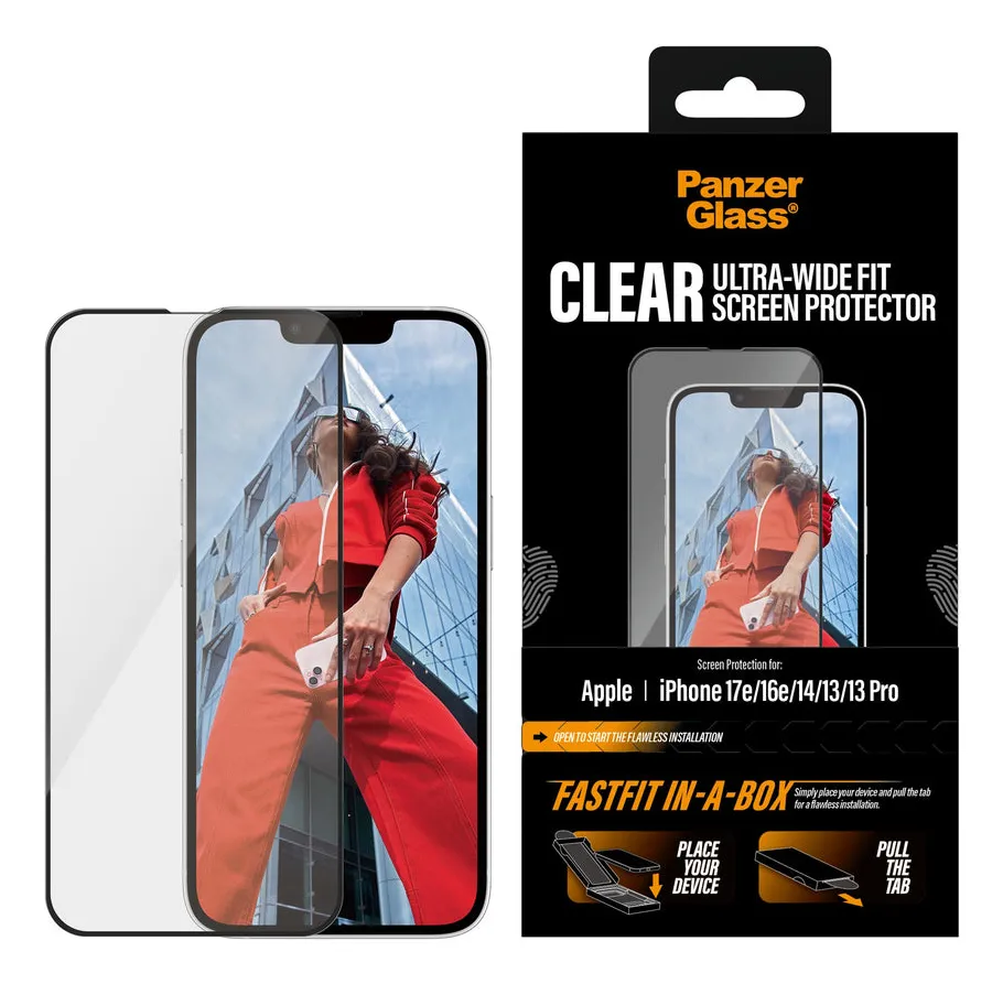 PanzerGlass Screen Protector - iPhone 13/13 PRO/14/16E/17E UWF