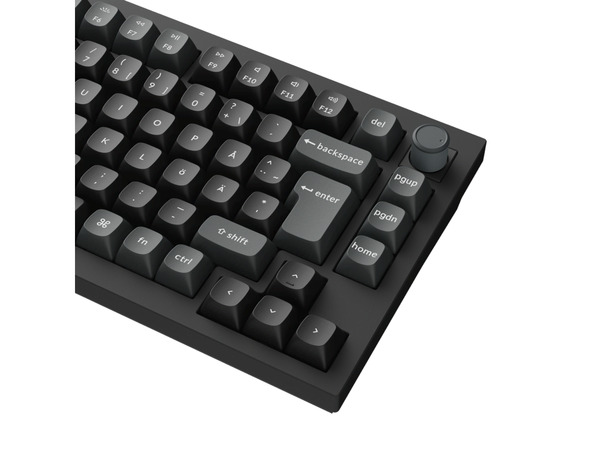 Keychron Q1 Ultra 8K 75% -langaton mekaaninen pelin&auml;pp&auml;imist&ouml;, Silk POM Red, musta