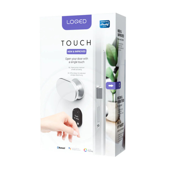 Shelly LOQED Touch Smart Lock - smartl&aring;s med Bluetooth och Wi-Fi, rostfritt st&aring;l