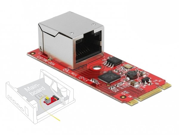 M.2 Converter Key B+M to 1 x RJ45 Gigabit LAN port horizontal