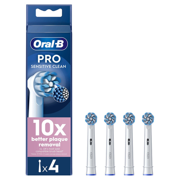 Oral-B Sensitive Clean Replacement Brush Head, 4-pack